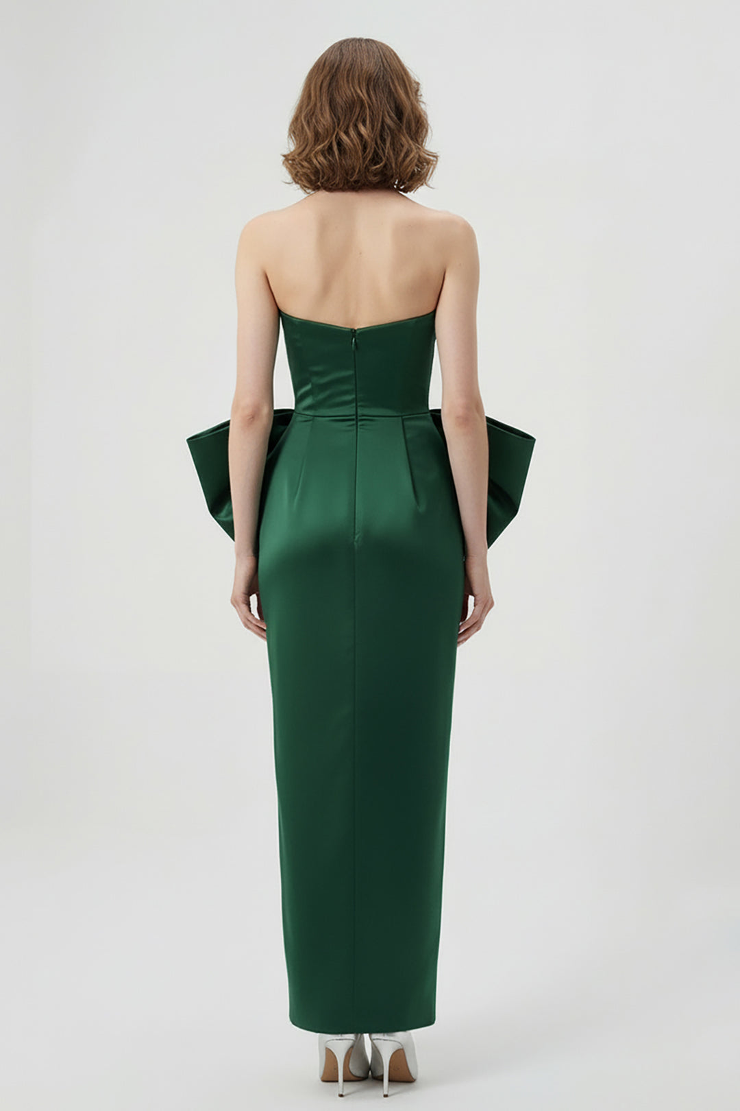 Strapless Peplum Long Dress
