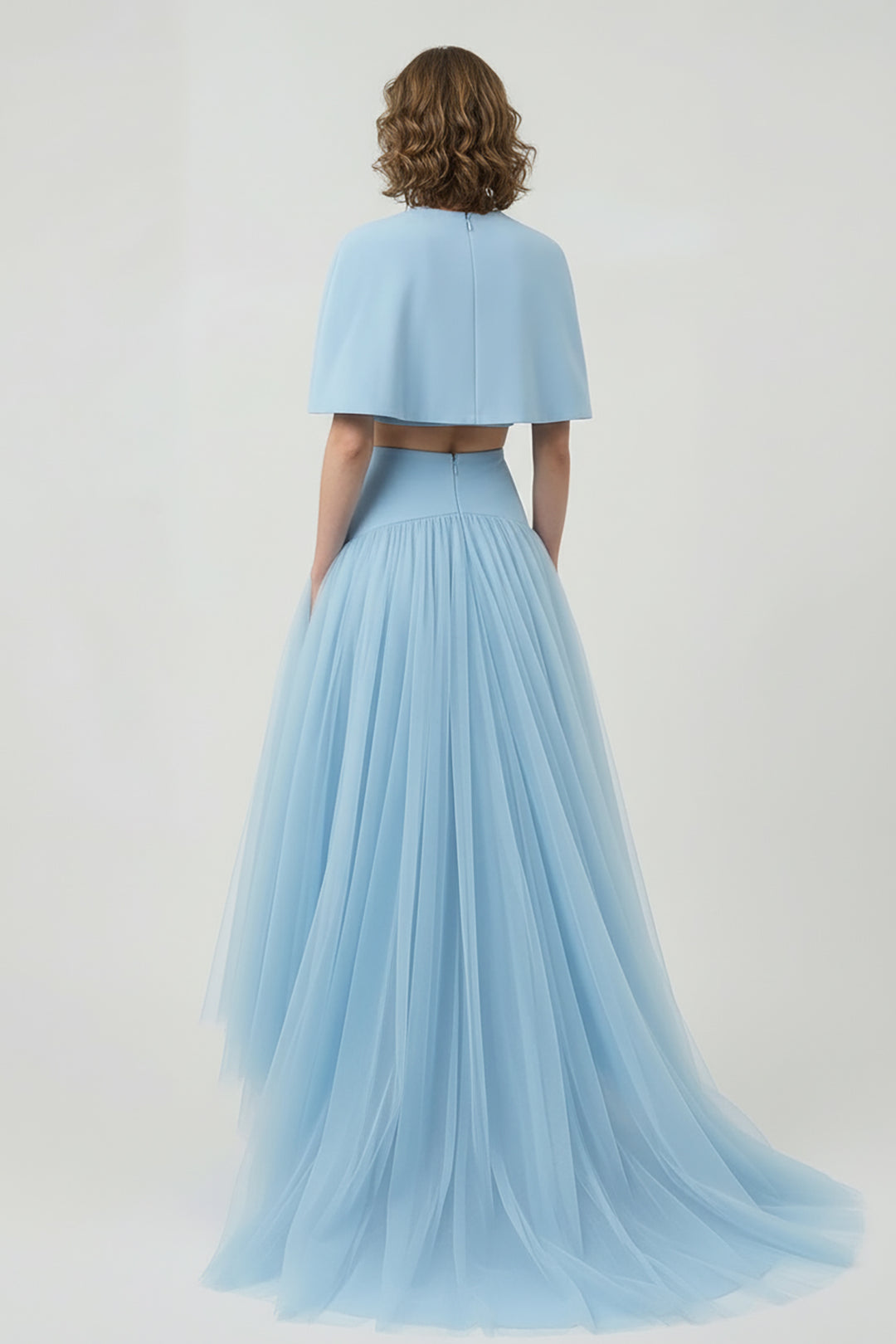 Architectural Cape And Tulle Dress