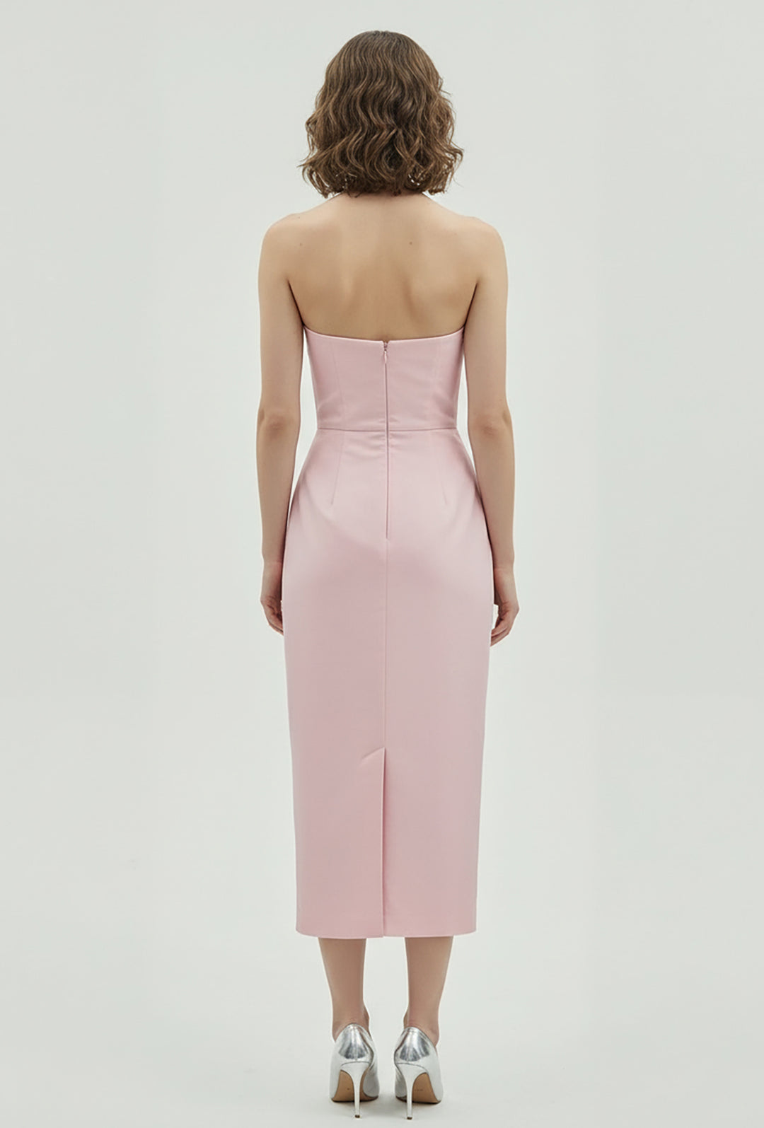 Knotted Bust Slit Midi Dress