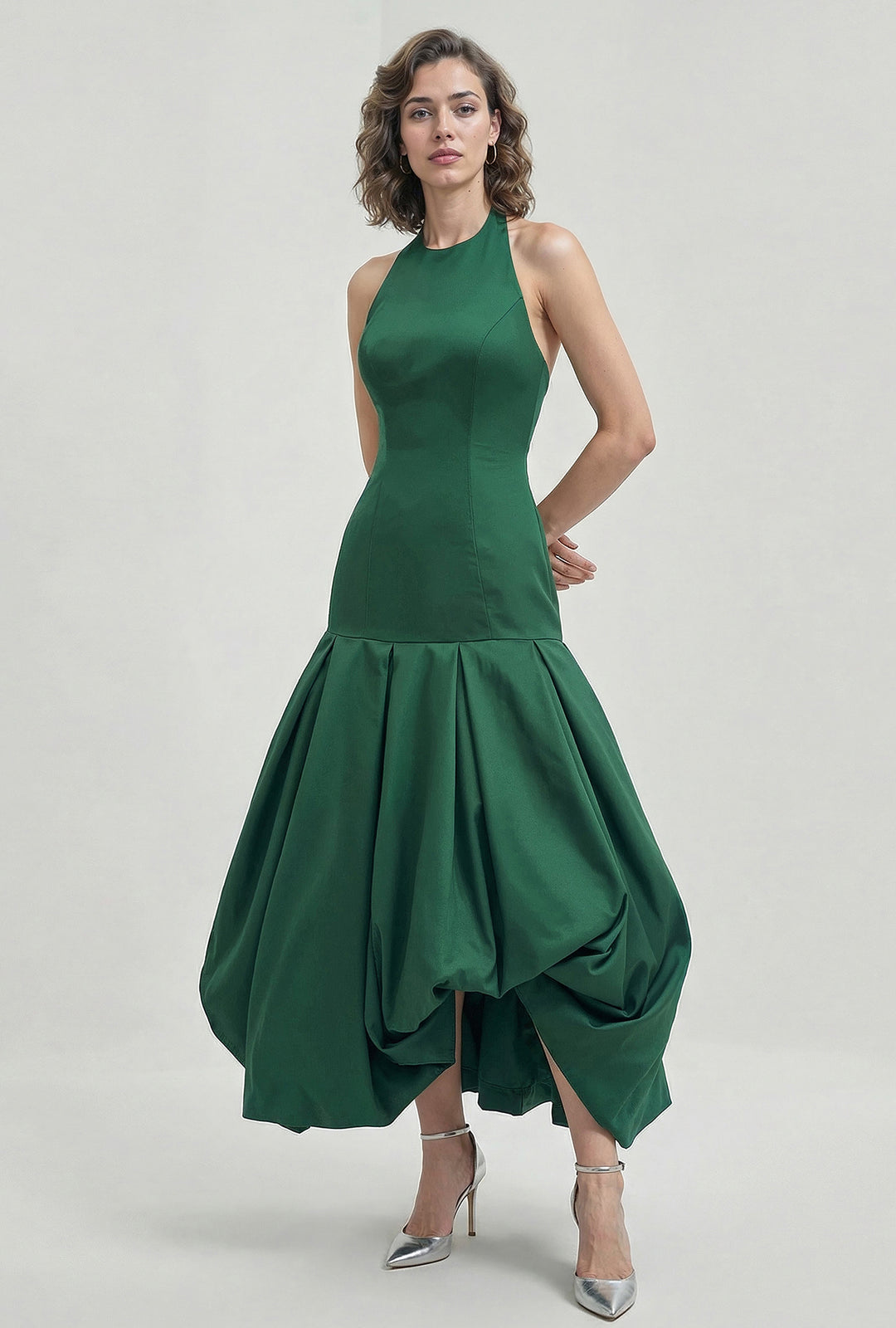 Halter Bubble-Hem Long Dress – M.R DESIGN Halter Bubble-Hem Long Dress – M.R DESIGN