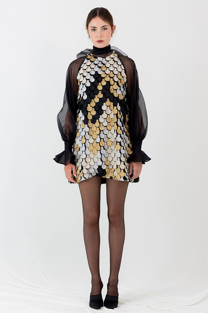 Retro Glam Style Party Mini Dress