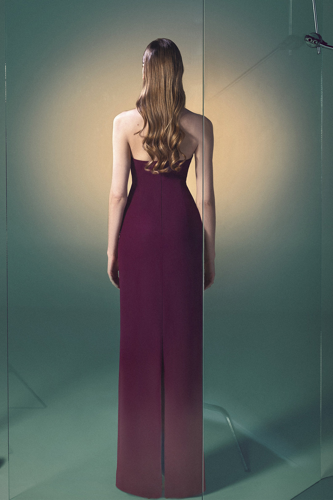 Halterneck Crepe A-Line Dress