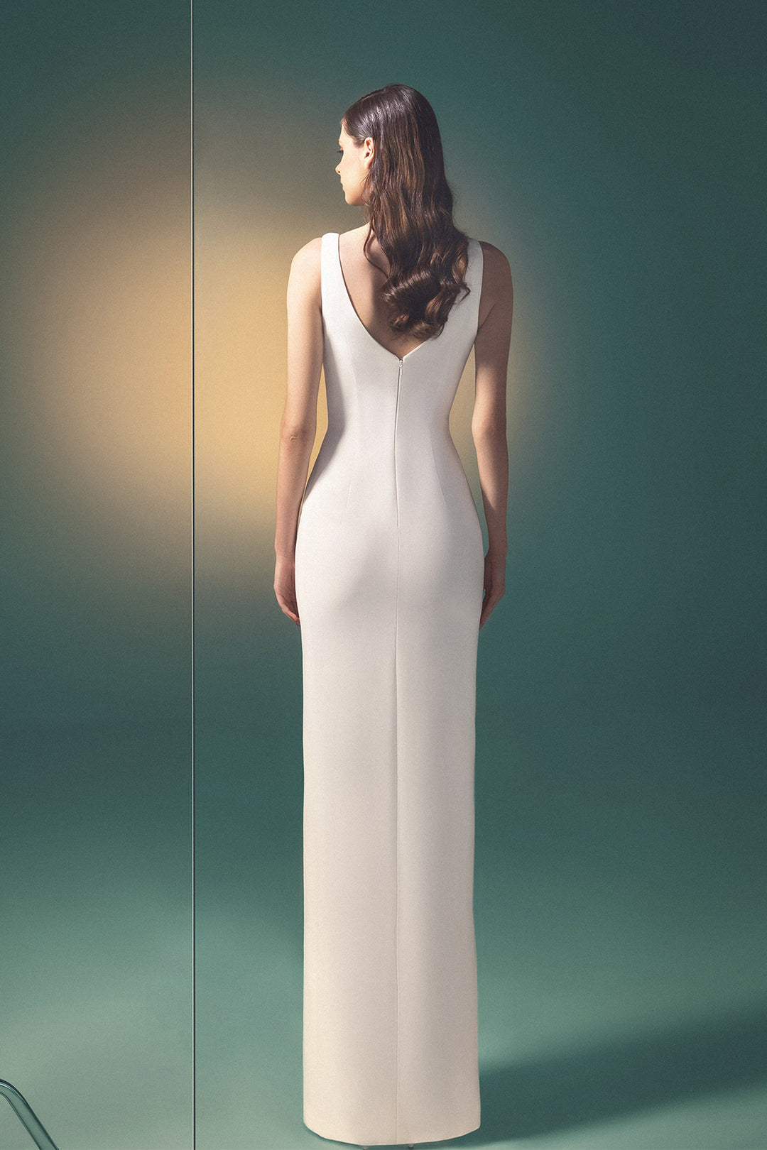 Sleeveless Crepe Column Dress