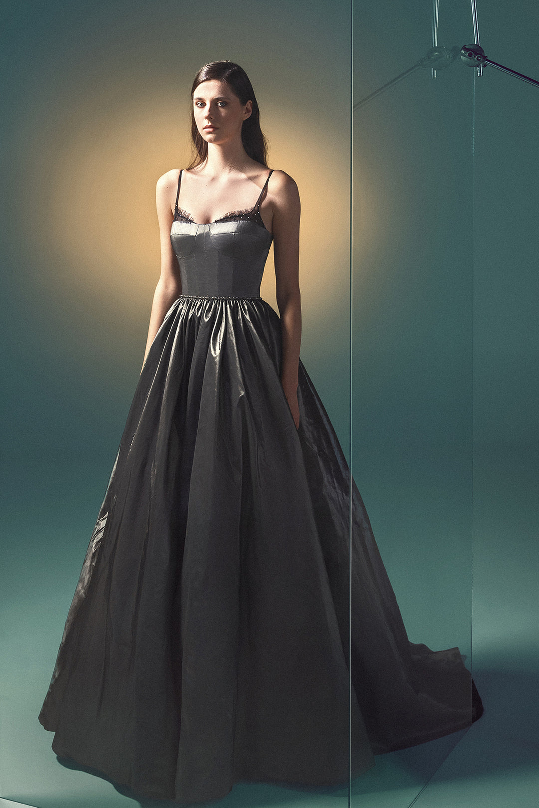 Satin and Lace A-Line Dress