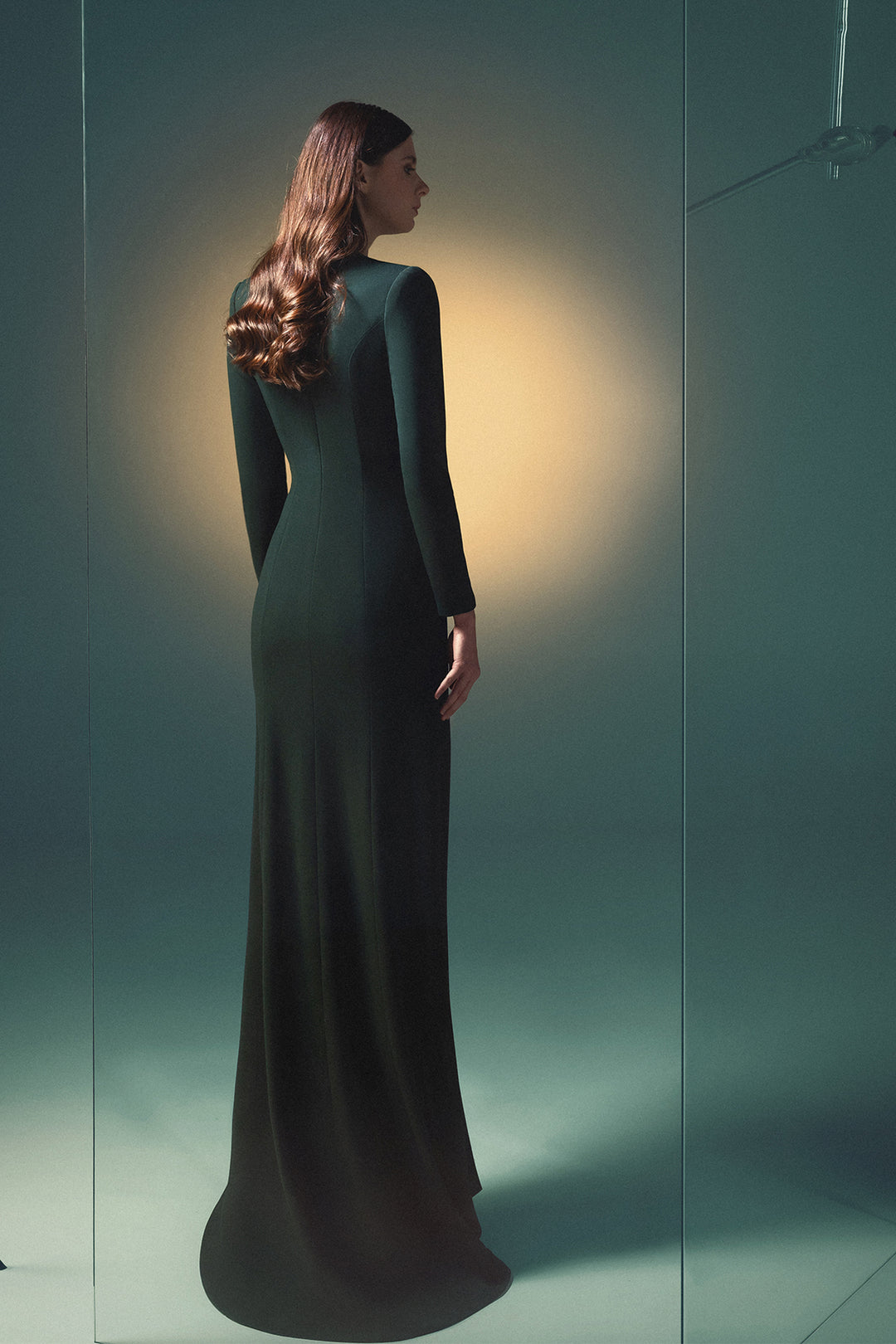 Long-Sleeve V-Neck Dress