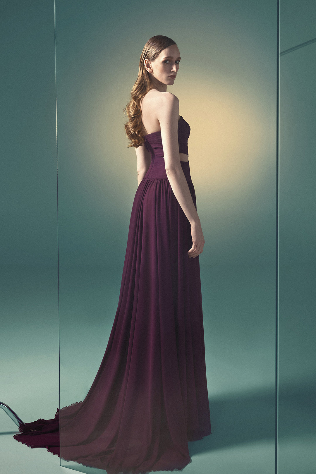 Pleated Floor-Length Dress