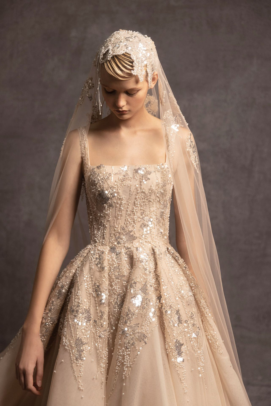 Embroidered Sleeveless A-line Wedding Dress