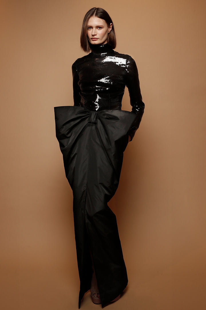 Taffeta Bow Skirt with Top Sequins