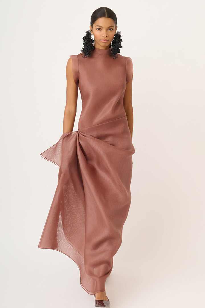 Asymmetrical Skirt with Sleeveless Organza Top
