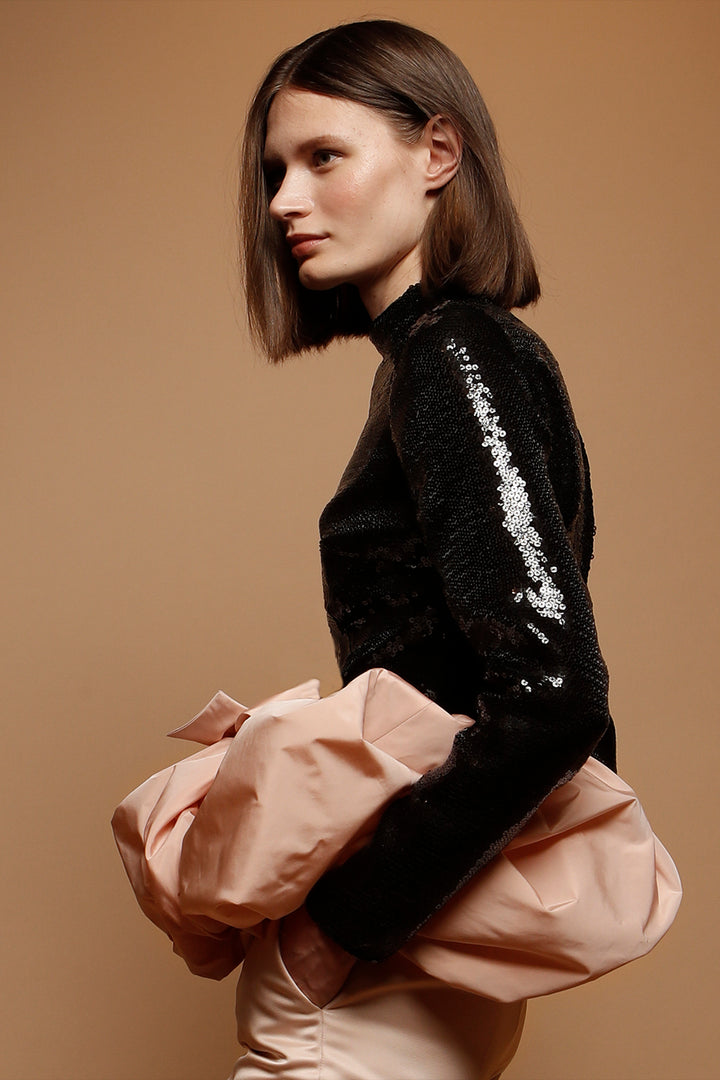 Top Sequins with Taffeta Satin Pants
