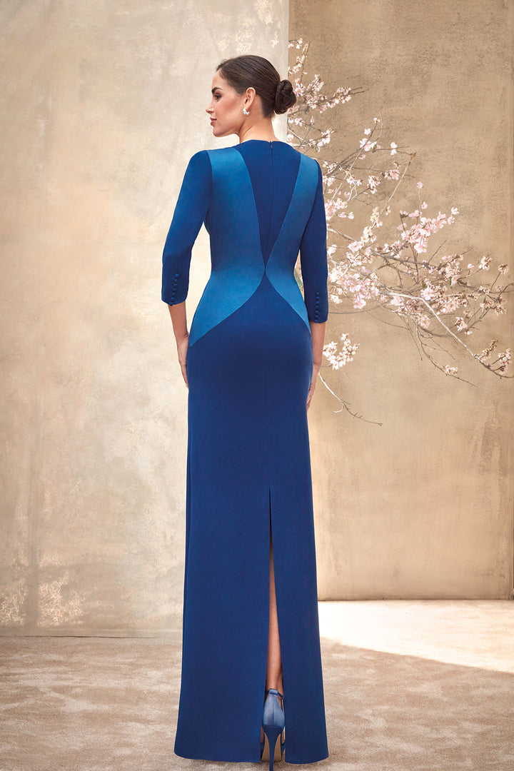 Long Mermaid Dress with Satin-Crepe Assembly