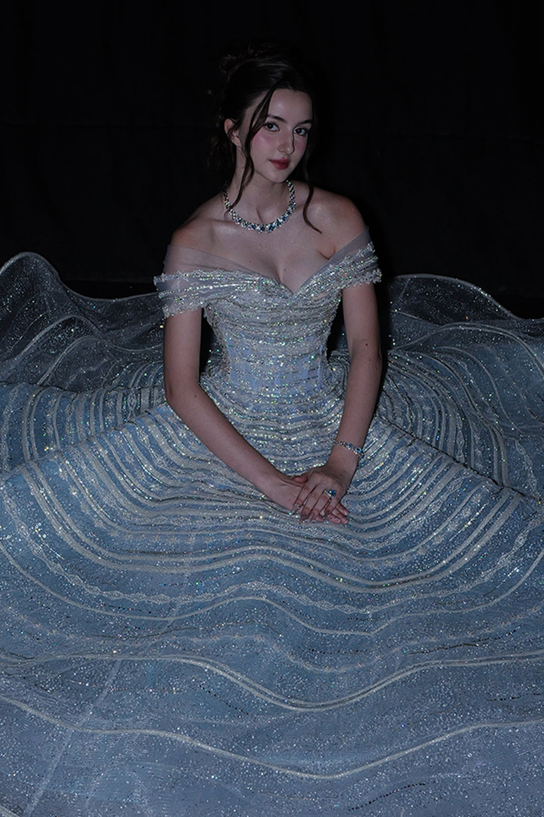 A-Line Dress with Off-The-Shoulder Bodice