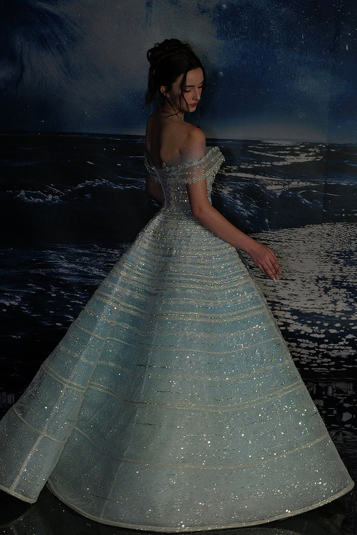 A-Line Dress with Off-The-Shoulder Bodice