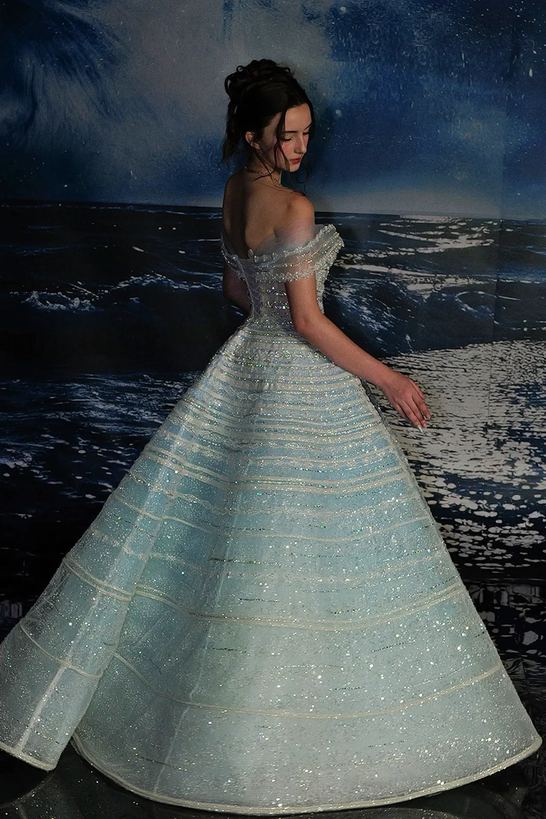 A-Line Dress with Off-The-Shoulder Bodice