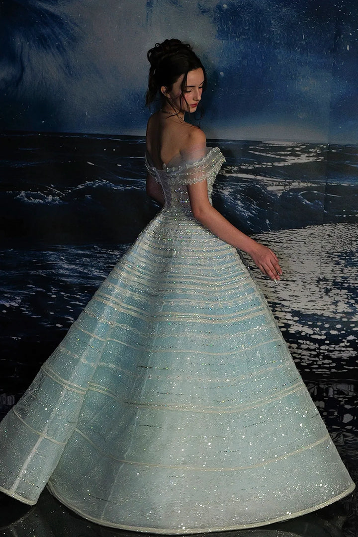 A-Line Dress with Off-The-Shoulder Bodice