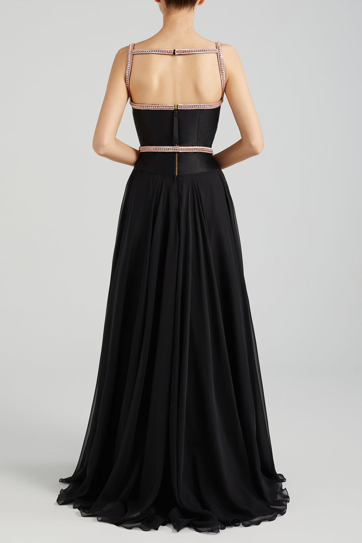 A-Line Dress with Crystal Belt