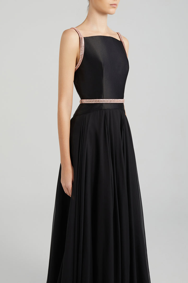 A-Line Dress with Crystal Belt