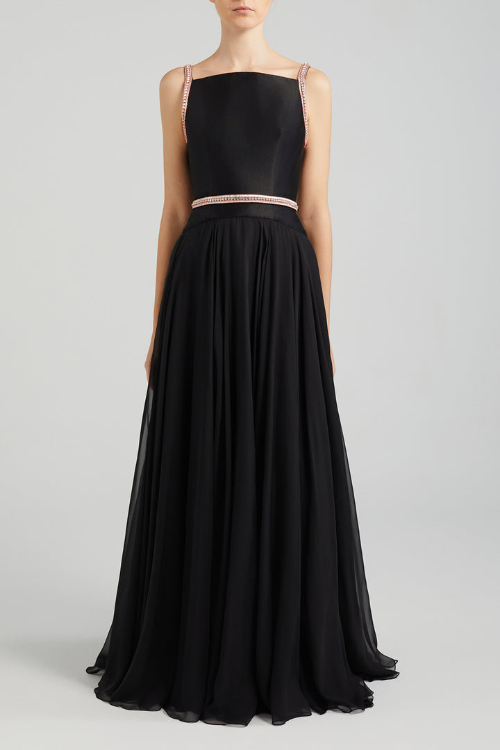 A-Line Dress with Crystal Belt