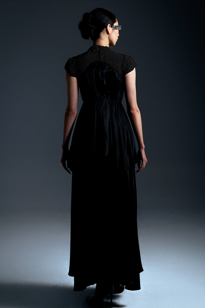 Corseted Silk Satin Two-Piece Set
