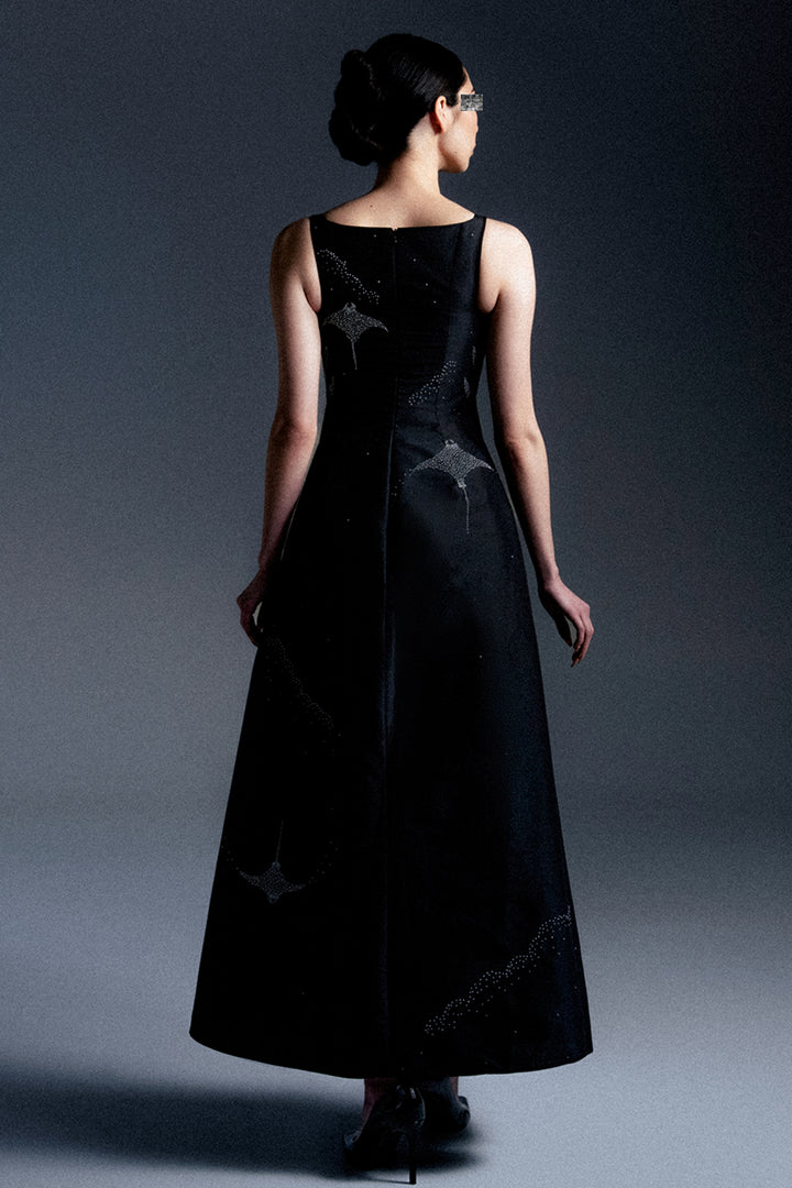 Structured Taffeta Embroidered Dress