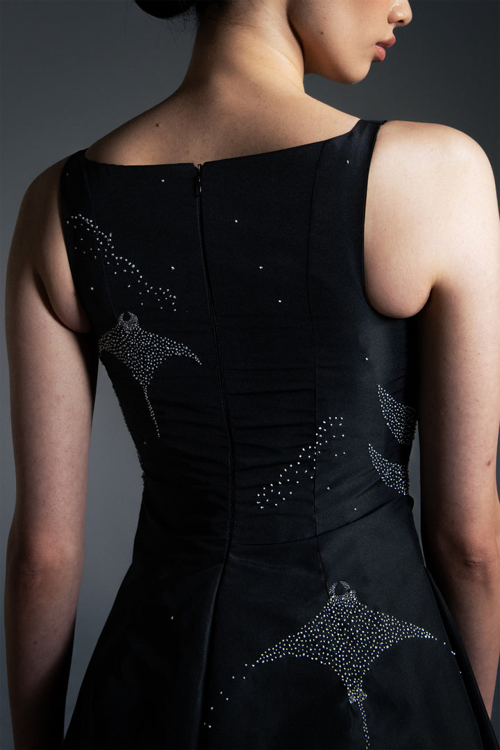 Structured Taffeta Embroidered Dress