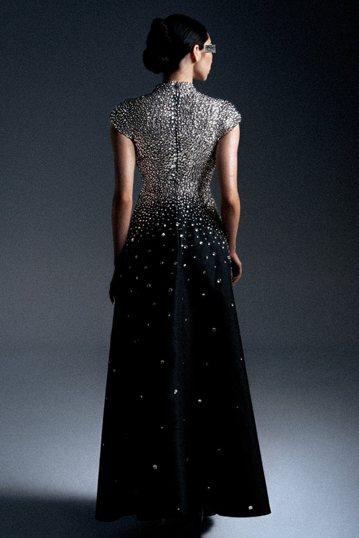 Liquid Embroidery A-Line Dress