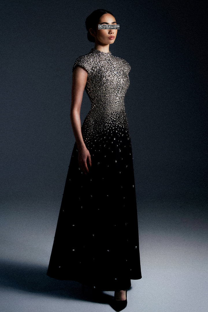 Liquid Embroidery A-Line Dress