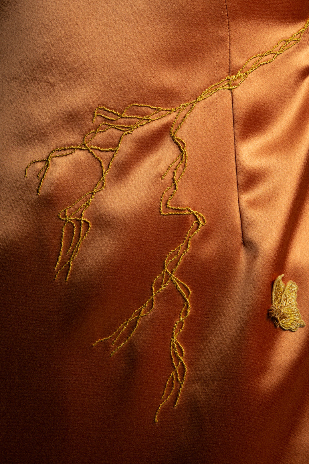 Oriental Butterfly Satin Dress