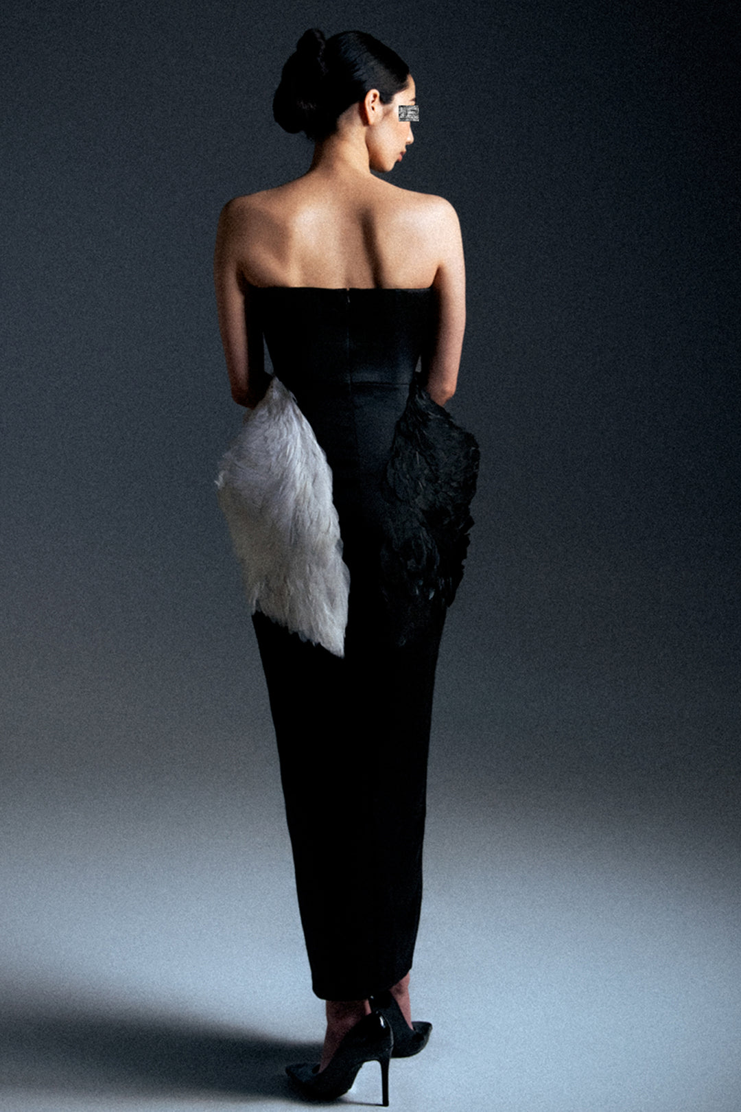 Swan Silhouette Satin Dress
