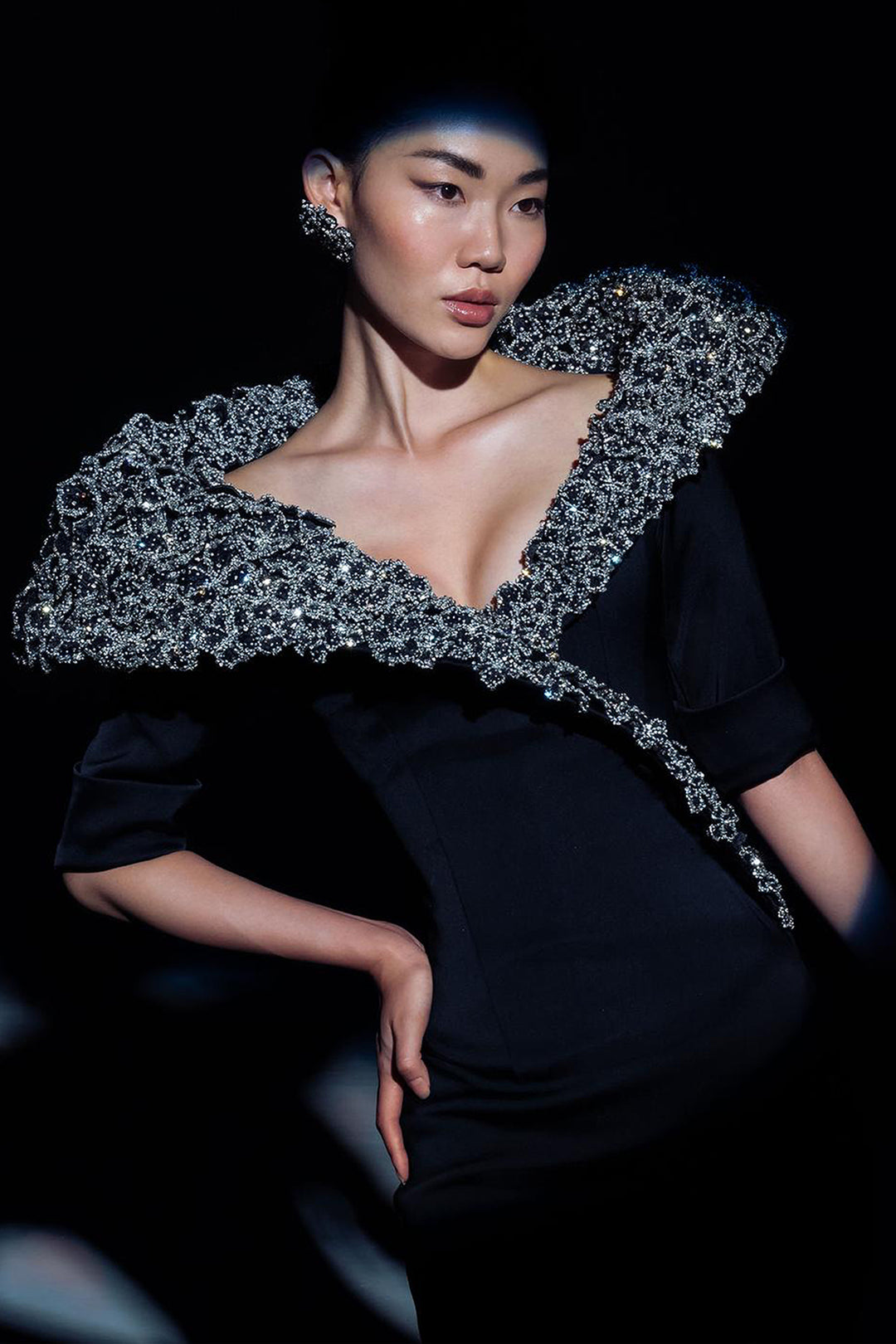 Architectural Crystal Long Dress