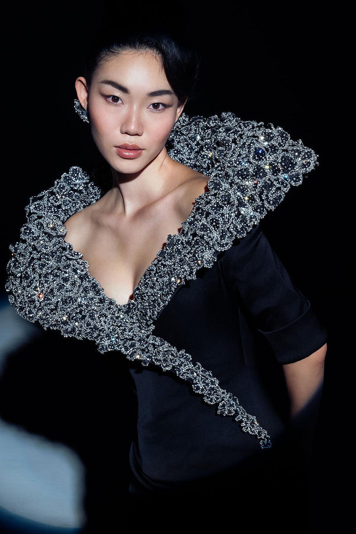 Architectural Crystal Long Dress
