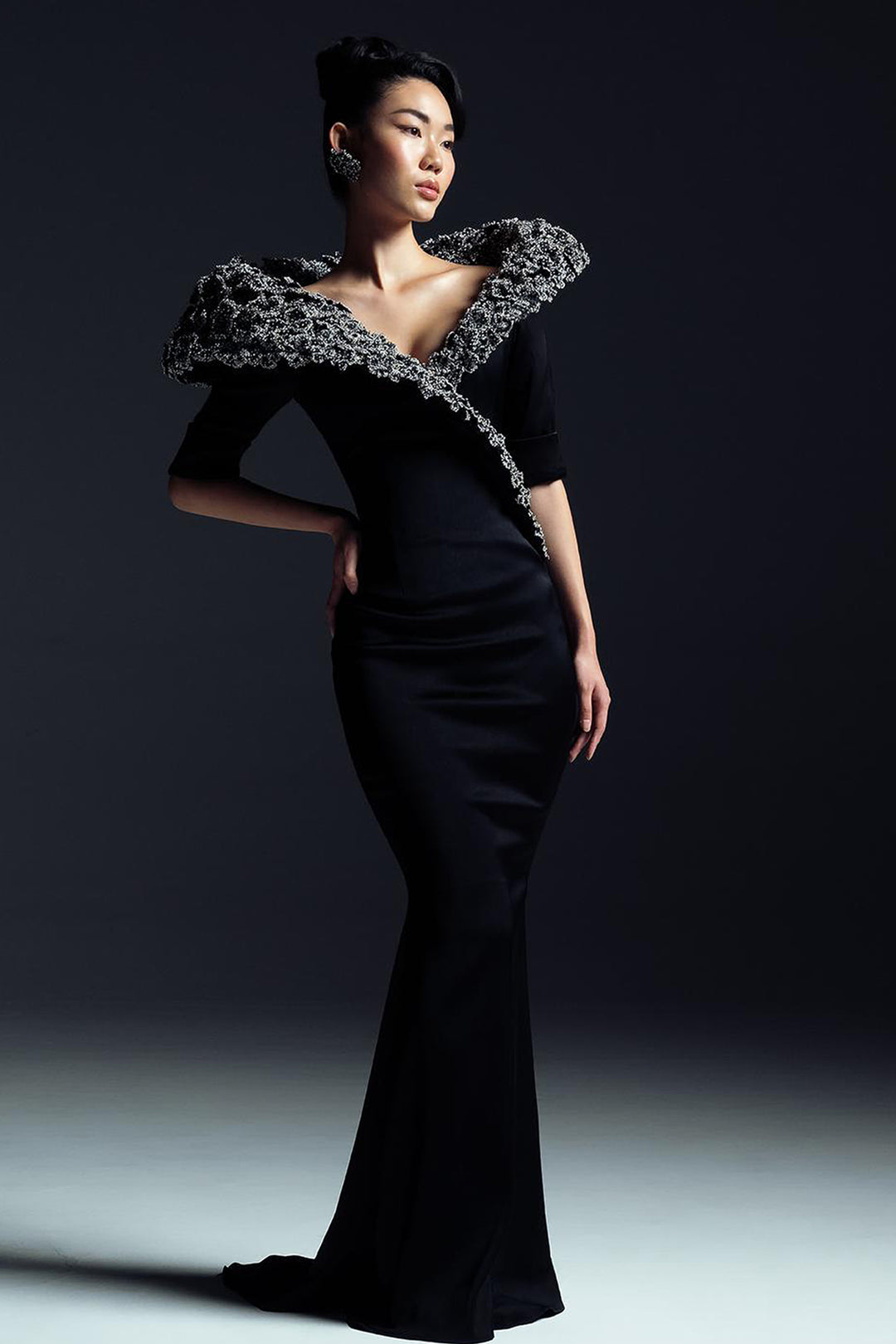 Architectural Crystal Long Dress
