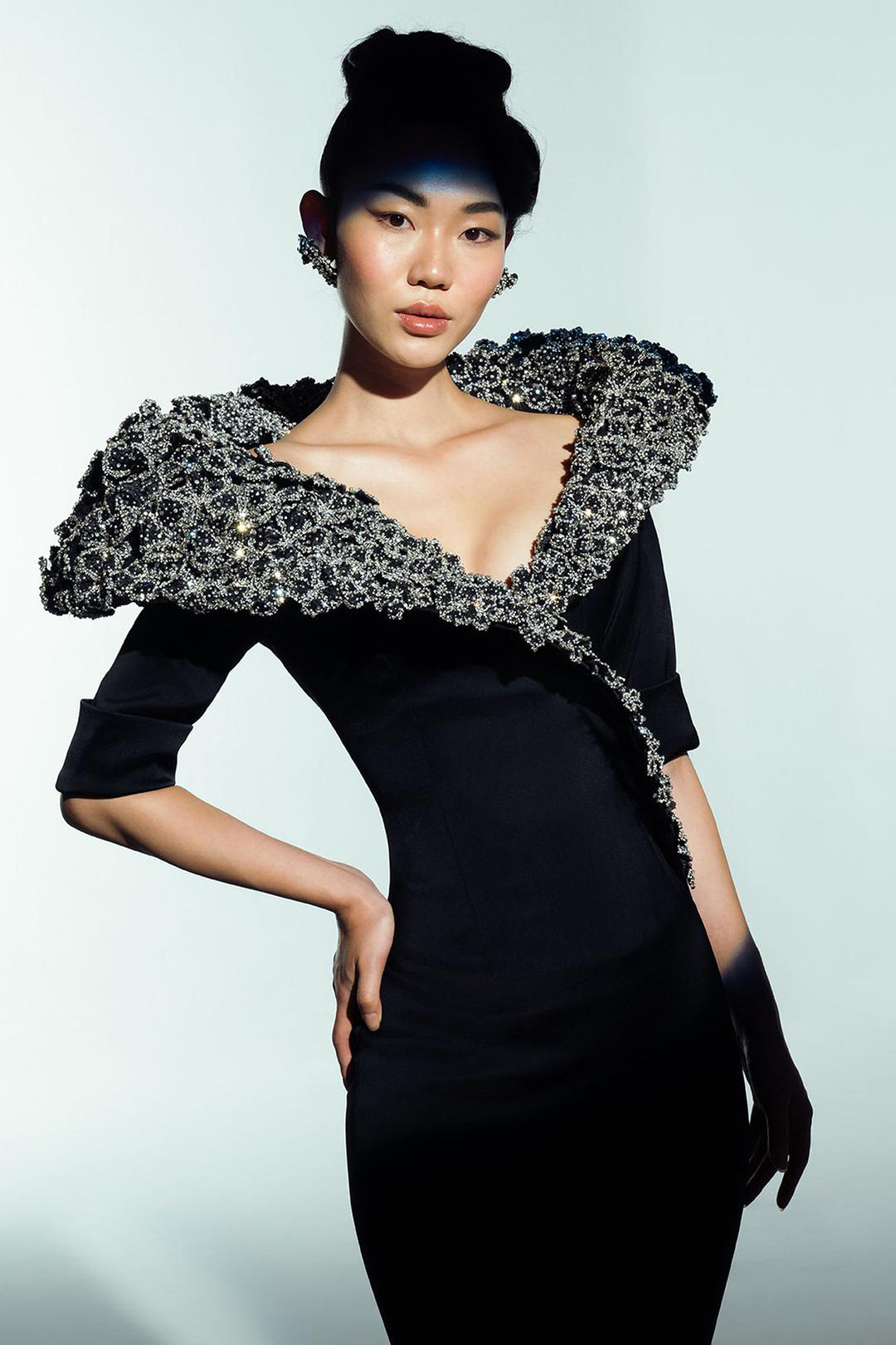 Architectural Crystal Long Dress