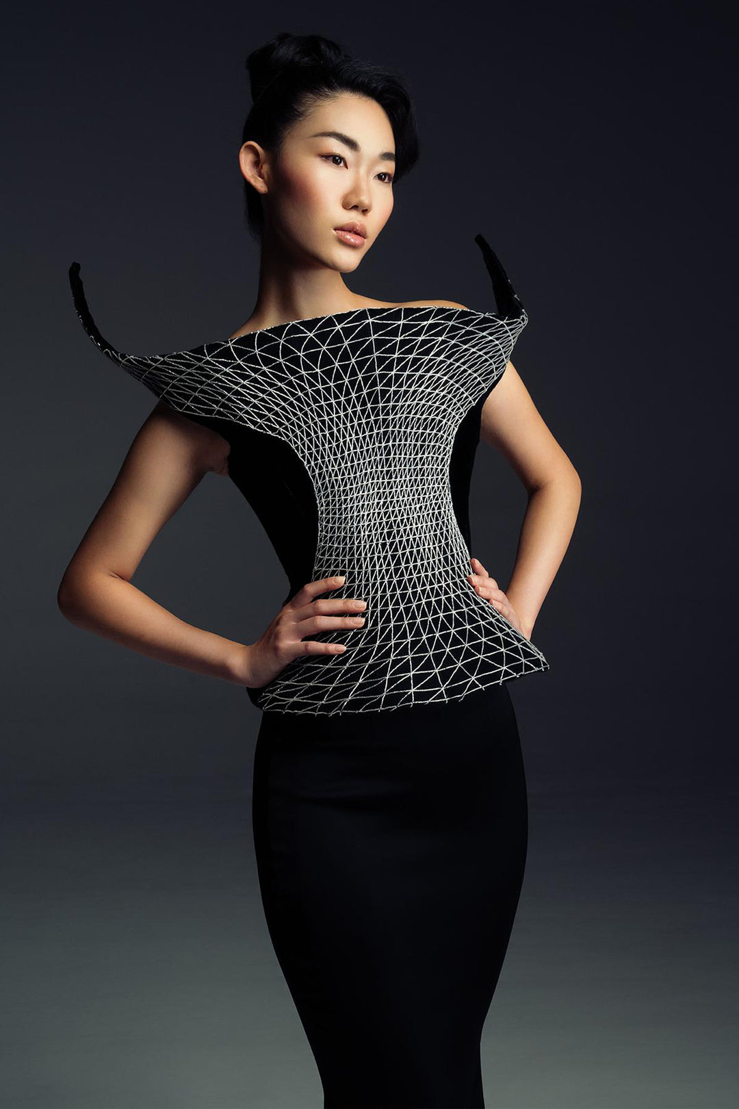 Orbital Sculpted Off-The-Shoulder Dress
