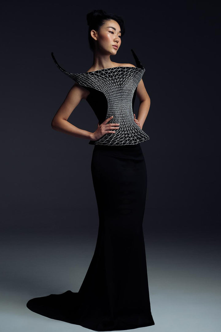 Orbital Sculpted Off-The-Shoulder Dress