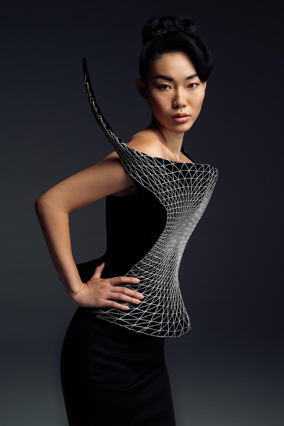 Orbital Sculpted Off-The-Shoulder Dress