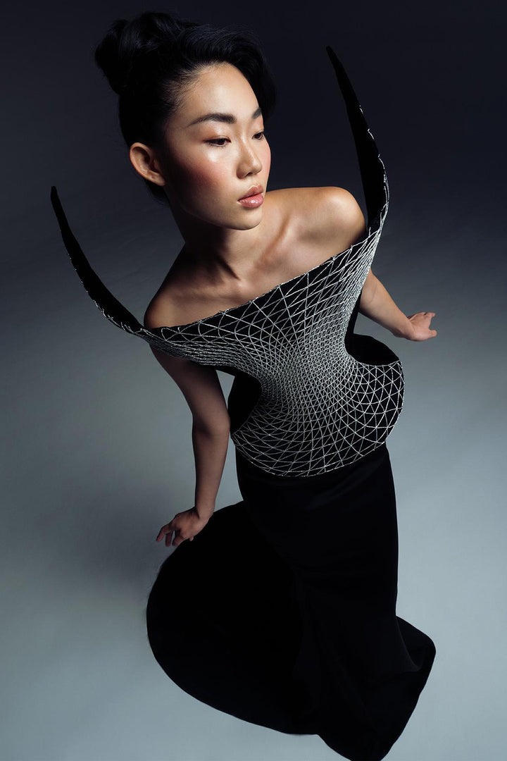 Orbital Sculpted Off-The-Shoulder Dress