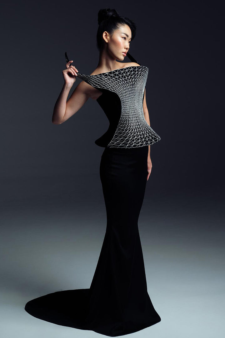 Orbital Sculpted Off-The-Shoulder Dress