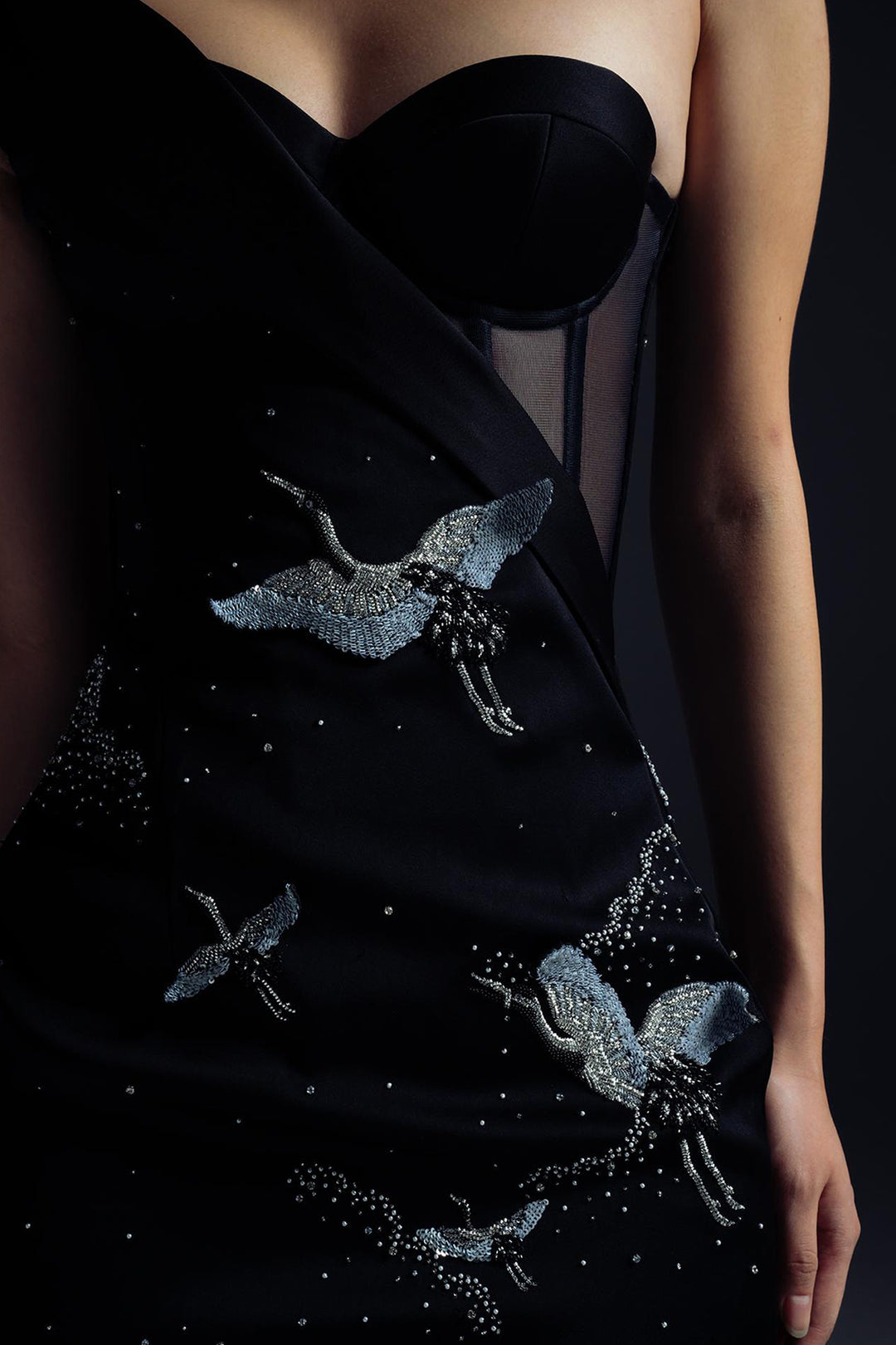Cranes with Topography and Koi Mermaid Dress