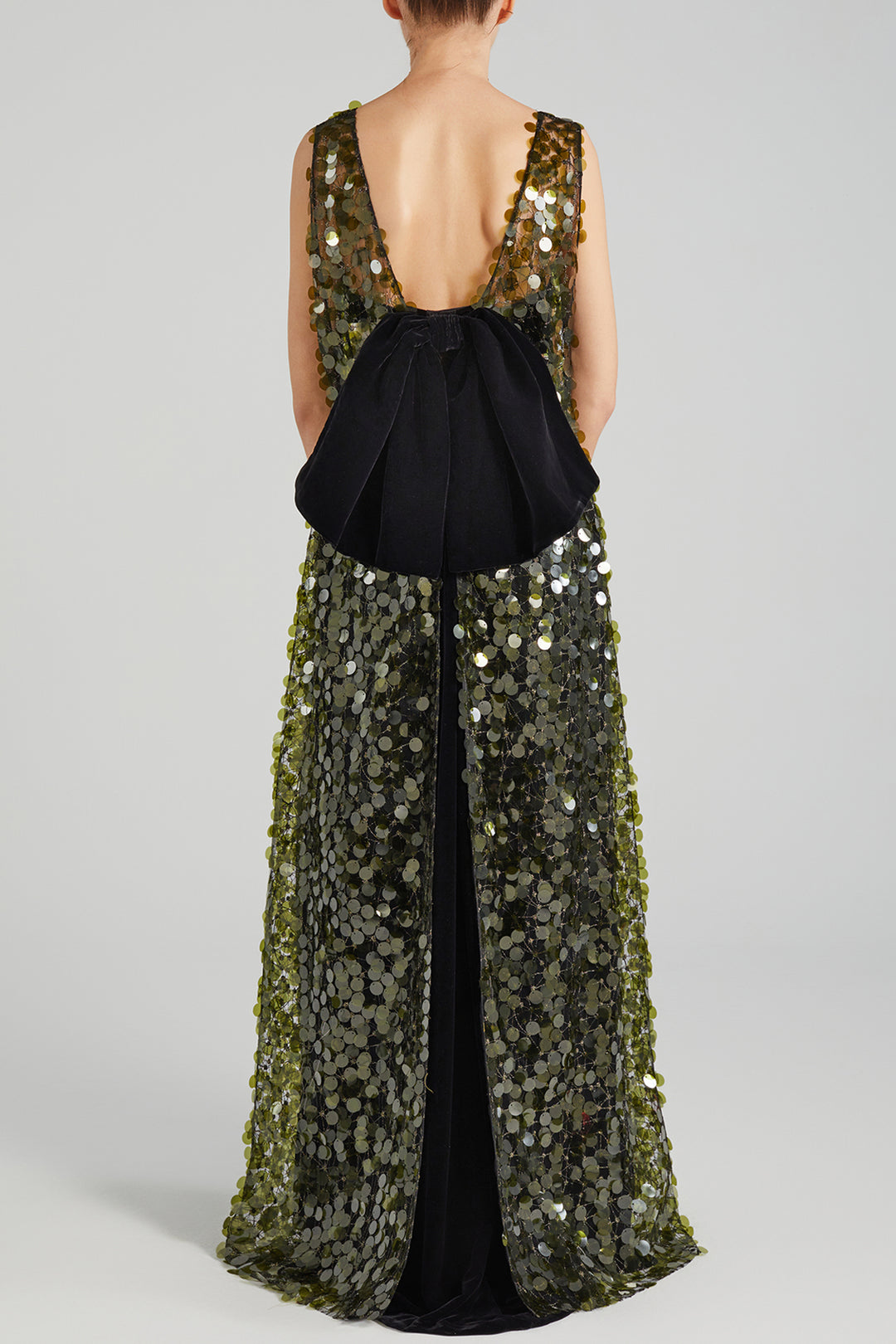 Velvet Bow Ensemble with Sequinned Vest