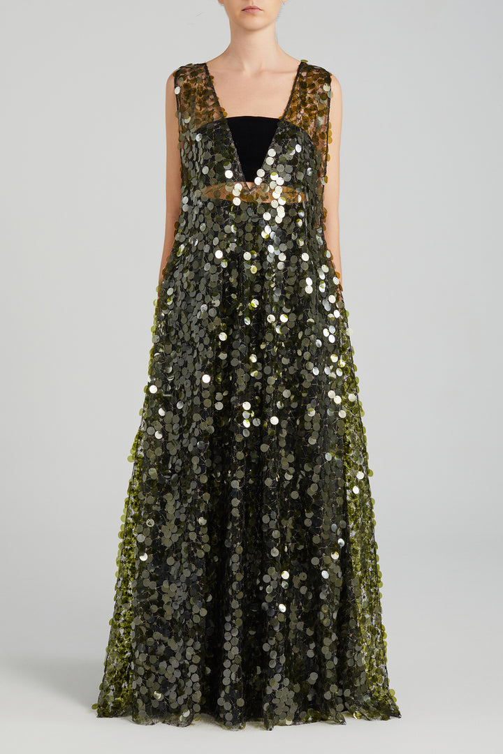 Velvet Bow Ensemble with Sequinned Vest