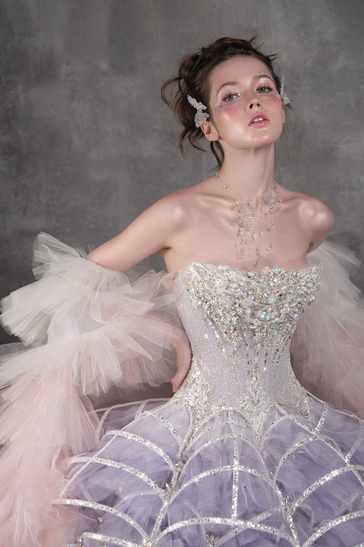 Beaded A-Line with Cape