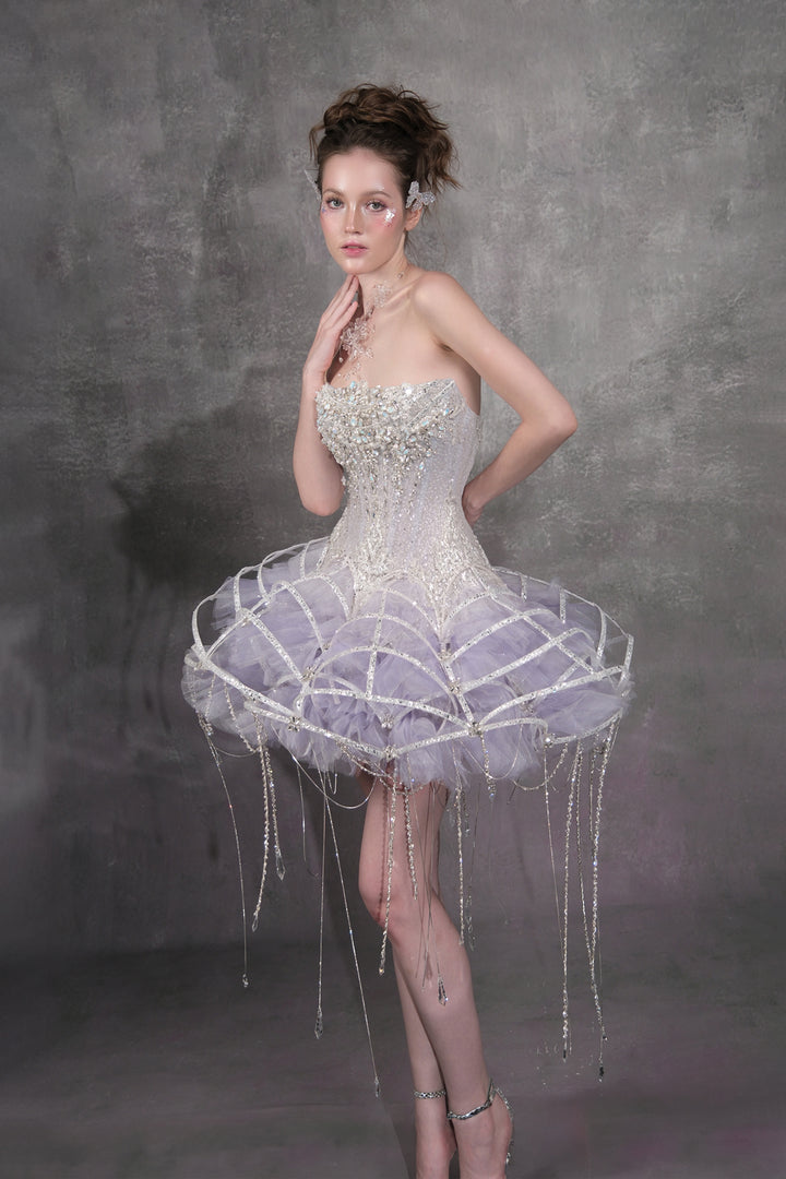 Beaded A-Line with Cape