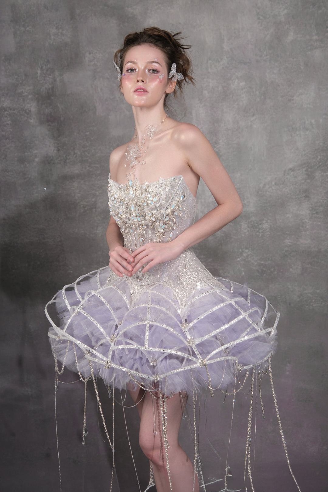 Beaded A-Line with Cape