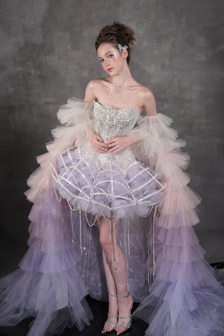 Beaded A-Line with Cape