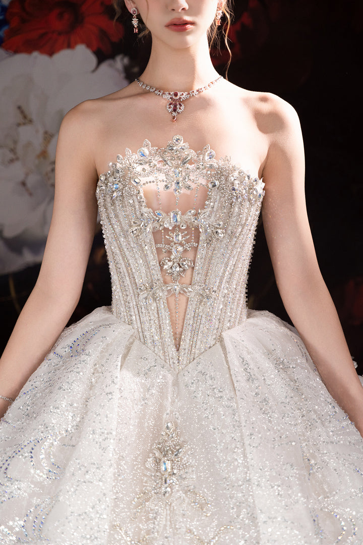 A-Line Dress with Embroidered Florals