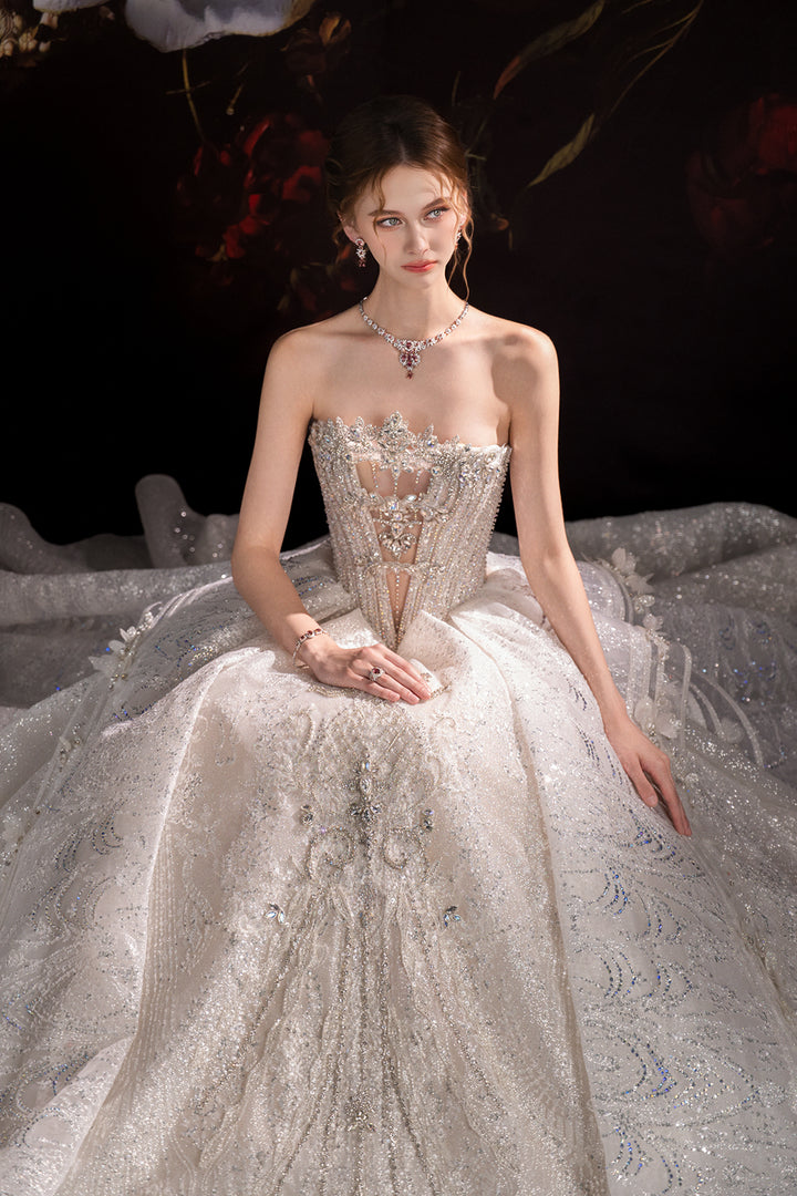 A-Line Dress with Embroidered Florals