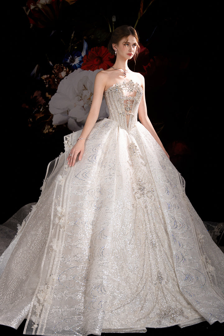 A-Line Dress with Embroidered Florals