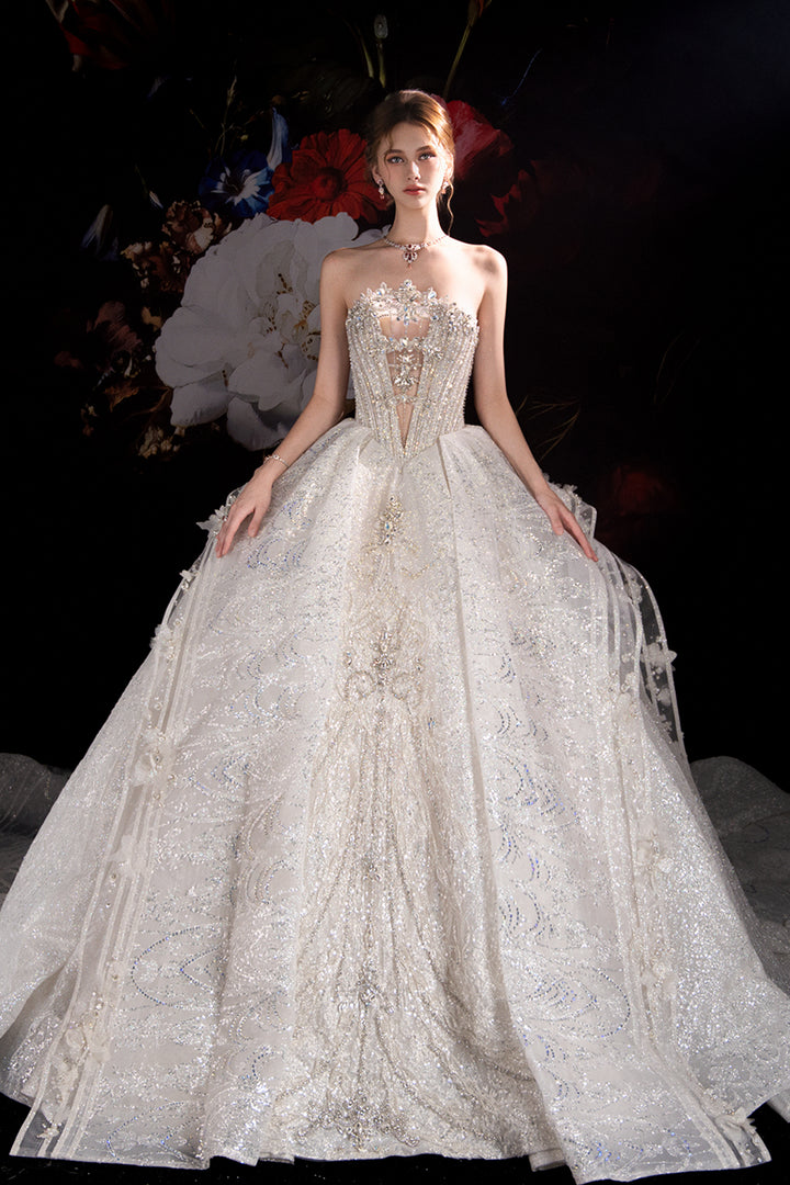 A-Line Dress with Embroidered Florals