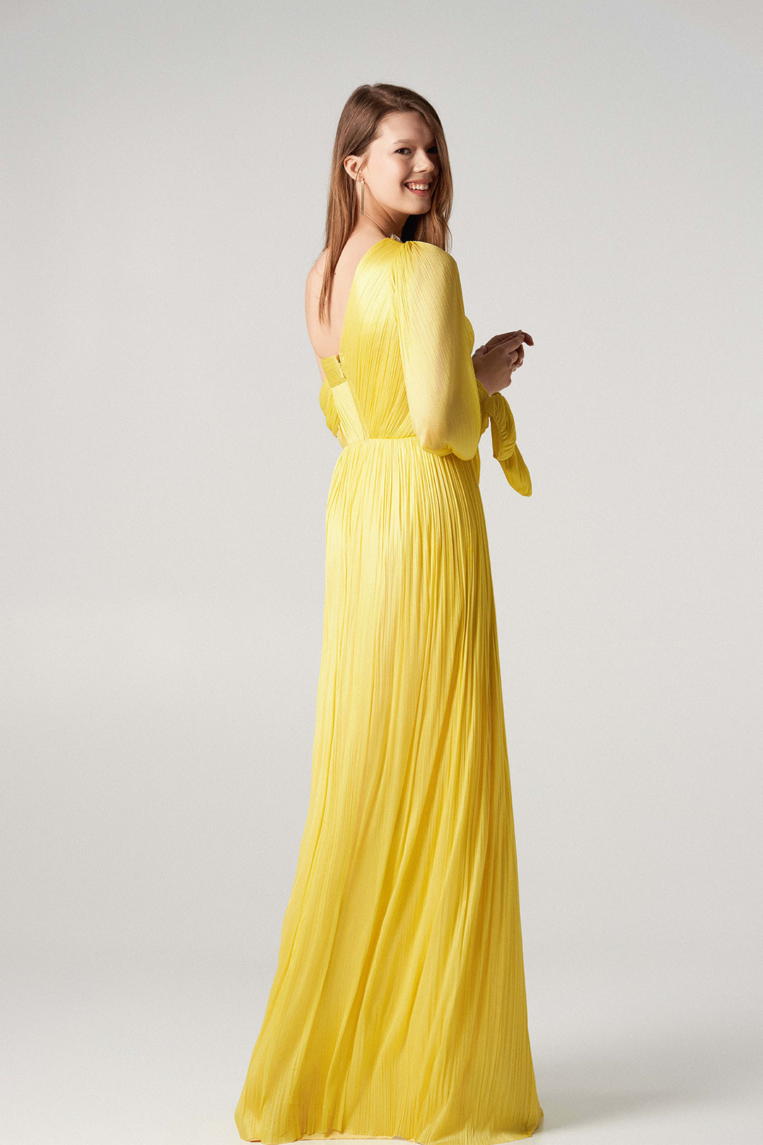 Embroidered Dress with Puffed Sleeves